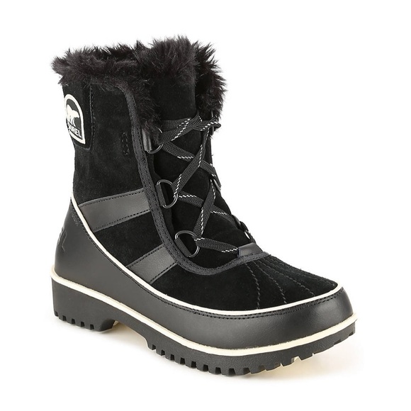 SOREL Tivoli II Suede Black Snow Boot With Fur - Picture 1 of 14